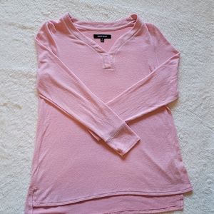 Ellen Tracy pink soft‎ long sleeve sweater blouse